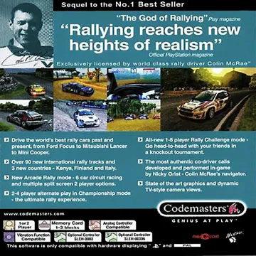 Colin McRae Rally 2.0 (US) box cover back